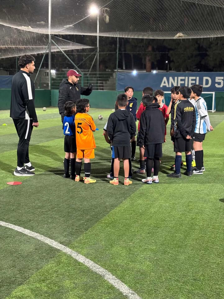 Indoor training session with young athletes